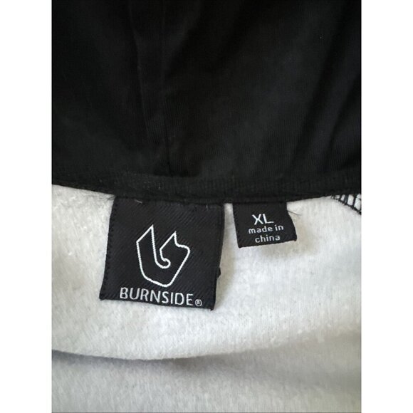 Burnside Jacket Hoodie Men's Houndstooth Black Plaid Tech Fleece 1/4 Zip Size XL - Picture 4 of 5